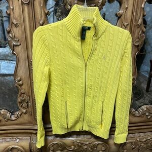 Polo by Ralph Lauren Yellow Cable Knit Cardigan